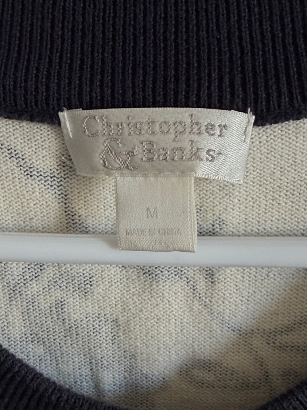 Christopher & Banks Navy Blue and Cream Floral Button-Front Cardigan - Picture 2 of 9